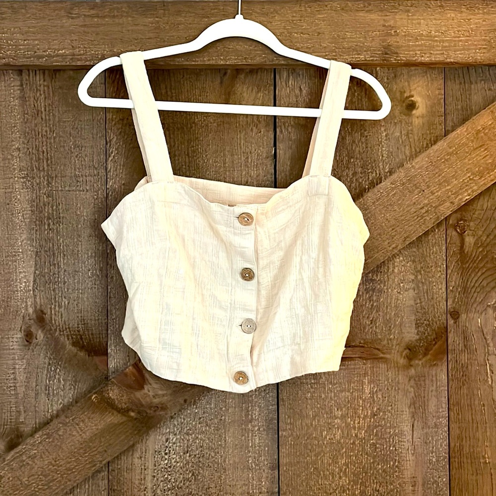 Roxy Linen Crop Top
